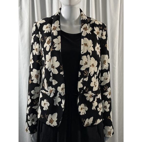 Ann Taylor Loft Floral Open Front Blazer, Black & Ivory, Sz: S, 78-26 - Picture 16 of 16